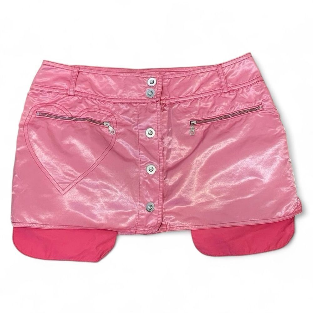 NWT BGN Mini Skirt Pink With Zipper Pockets and Low Hanging Pockets Euro 36 US 6